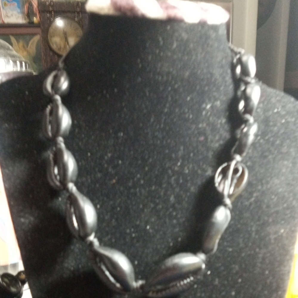 Elegant Black Cowrie Shell Necklace